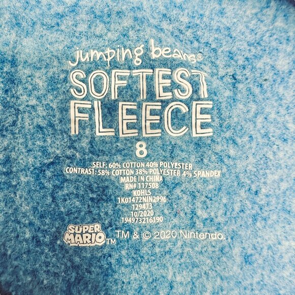 Jumping Beans Super Mario Sweatshirt Boys Size 8 Blue Fleece Long Sleeves - Picture 3 of 3